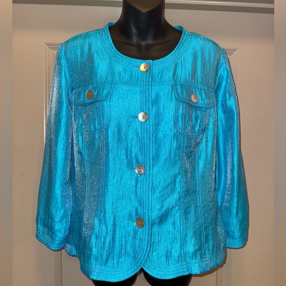 RUBY RD Blue jacket blazer size 12 - Picture 6 of 13